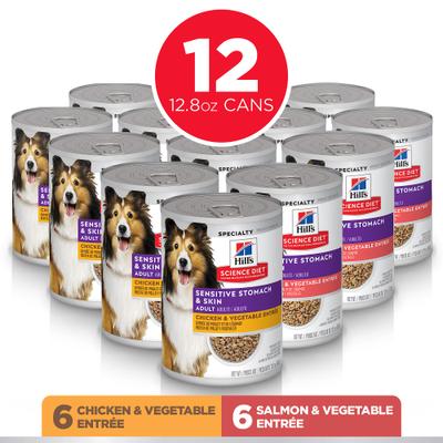 Sensitive Stomach & Sensitive Skin Variety Pack Adult Wet Dog Food, 12.8-oz can, 12 count