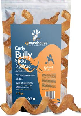 Curly Bully Sticks 6-inch Dog Treats, 6 count