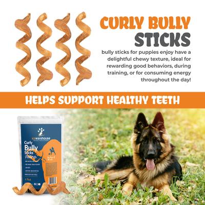 Curly Bully Sticks 6-inch Dog Treats, 6 count