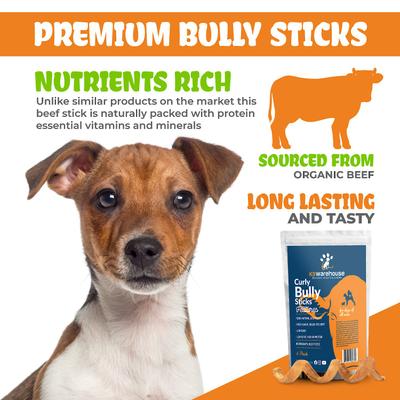 Curly Bully Sticks 6-inch Dog Treats, 6 count