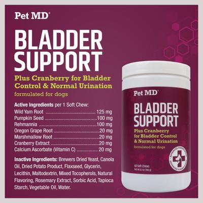 Bladder Support Plus Cranberry Dog Supplement, 60 count