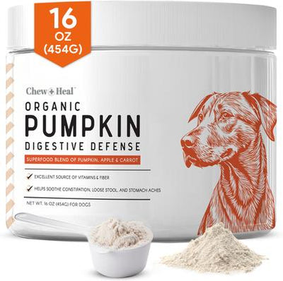 Organic Pumpkin Digestive Defense Superfood Blend Powder Digestive Aid Supplement for Dogs, 16-oz jar