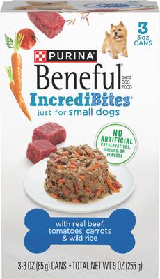 IncrediBites with Real Beef, Carrots, Wild Rice & Gravy Small Breed Wet Dog Food, 3-oz can, case of 12