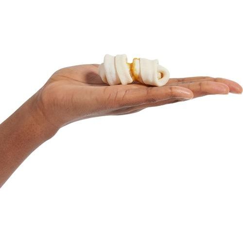 Mini-huesos de cuero crudo envueltos en pollo DogLicious de 2-3 pulgadas, 6 unidades