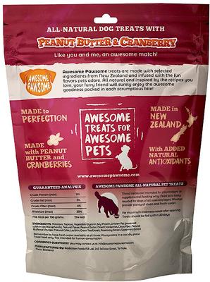 Golosinas de mantequilla de maní y arándanos para perros, bolsa de 3 oz