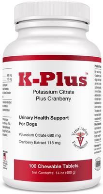 Potassium Citrate Plus Cranberry Chewable Tablets for Dogs, 100 count