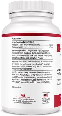 Potassium Citrate Plus Cranberry Chewable Tablets for Dogs, 100 count