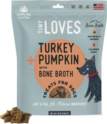 Tiny Loves Turkey & Pumpkin with Bone Broth Flavored Jerky Dog Treats, 6-oz pouch, 1 count