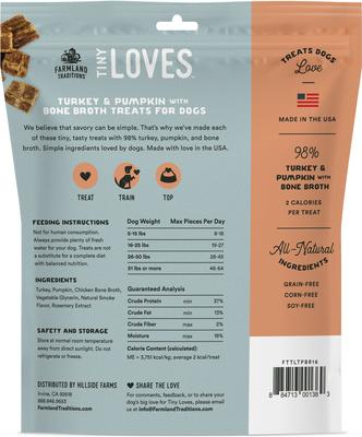 Tiny Loves Turkey & Pumpkin with Bone Broth Flavored Jerky Dog Treats, 6-oz pouch, 1 count