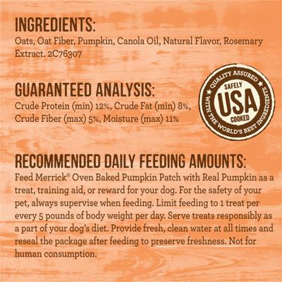 Galletas de calabaza horneadas con calabaza real para perros, bolsa de 11 oz