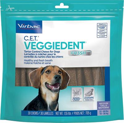 Bundle: Virbac C.E.T. VeggieDent Fr3sh Tartar Control Chews + Benebone Multipack Durable Chew Toy for Dogs