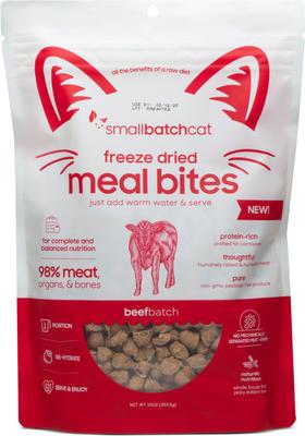 Comida liofilizada para gatos Beef Meal Bites sin OMG, bolsa de 283 g