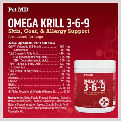 Omega 3-6-9 Select Soft Chews with Krill Dog Supplement, 120 count
