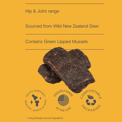 Venison & Greenlipped Mussel Recipe Grain-Free Soft & Chewy Dog Treats, 4-oz bag
