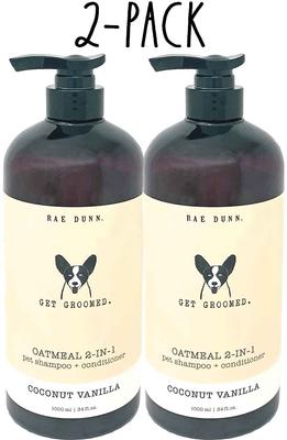 Get Groomed. Oatmeal 2-in-1 Dog Shampoo & Conditioner, 1000-mL bottle, 2 count