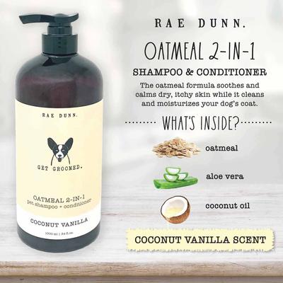 Get Groomed. Oatmeal 2-in-1 Dog Shampoo & Conditioner, 1000-mL bottle, 2 count