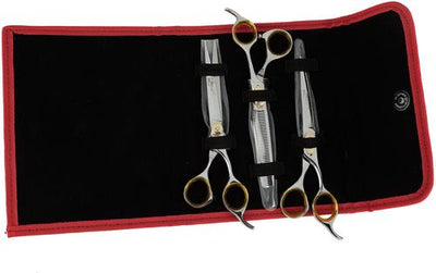 Gold Touch 7.5" Straight, 6.5" Thinning & 7.5" Curved Scissors Pet Grooming Shear Kit