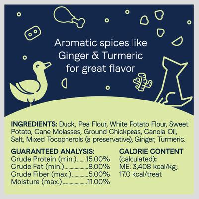 Grain-Free PURE Heaven Biscuits with Duck & Chickpeas Crunchy Dog Treats, 11-oz bag