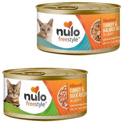 Bundle: Nulo Freestyle Turkey & Duck in Gravy + Freestyle Turkey & Halibut in Gravy Canned Cat Food