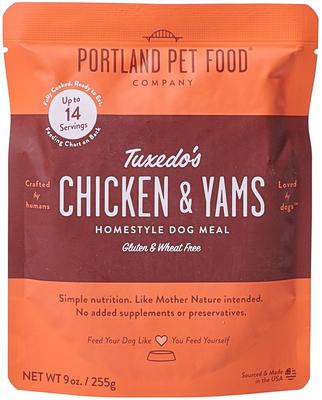 Tuxedo's Chicken & Yams Homestyle Wet Dog Food Topper, 9-oz pouch, case of 4