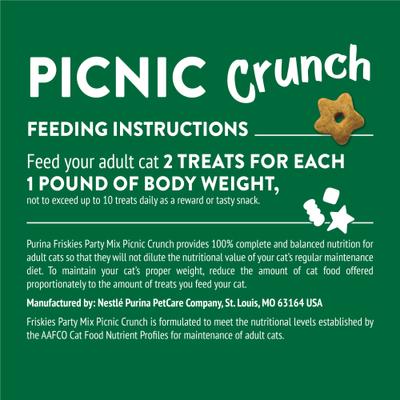 Party Mix Picnic Crunch Flavor Crunchy Cat Treats, 2.1-oz bag