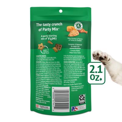 Party Mix Picnic Crunch Flavor Crunchy Cat Treats, 2.1-oz bag