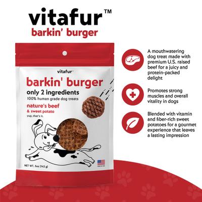 Barkin Burger Nature's Beef Dehydrated Dog Treats, 5-oz bag