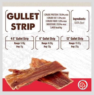 Gullet Flats Beef Flavored 4 to 5-in Dog Chews, 14-oz pouch