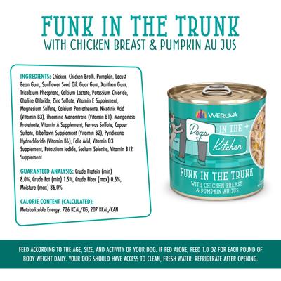 Dogs in the Kitchen Funk in the Trunk with Chicken Breast & Pumpkin Au Jus Grain-Free Canned Dog Food, 10-oz can, 12 count