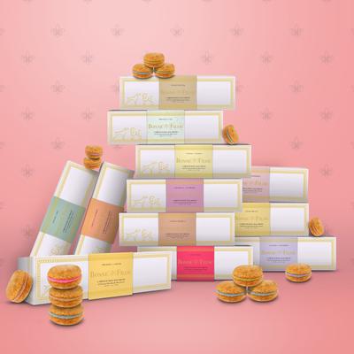 Galletas macarrones de caramelo salado hechas a mano para perros, 6 unidades