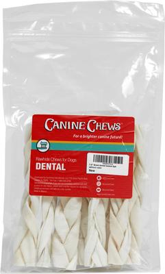 7-8-inch Braided Rawhide Beef Flavor Dental Dog Chews, 8 count