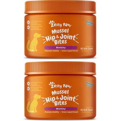 Mussel Hip and Joint Mobility Bites, Soporte para Articulaciones y Cadera sabor Pollo, Perros. 180 chews