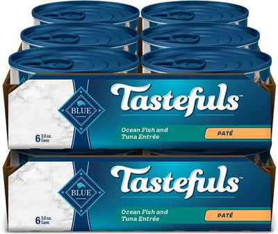 Tastefuls Natural Pate Ocean Fish & Tuna Entree Wet Cat Food, 3-oz can, case of 12