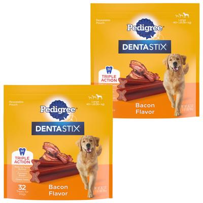 Dentastix Dual Flavored Bacon & Chicken Flavored Large Dental Dog Treats, 64 count