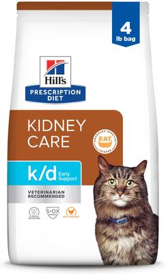 k/d Kidney Care Early Support with Chicken Dry Cat Food, 4-lb bag