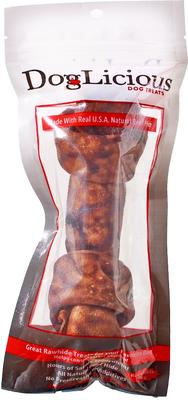 DogLicious Beef Flavor Bone Rawhide Dog Treat, 6 - 7"