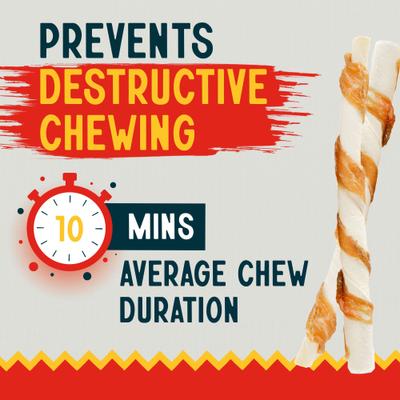 5-inch Rawhide Twist Chicken Flavor Dental Dog Chews, 45 count