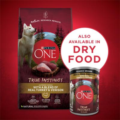 SmartBlend Grain-Free True Instinct Classic Ground with Real Turkey & Venison Canned Dog Food, 13-oz, case of 12