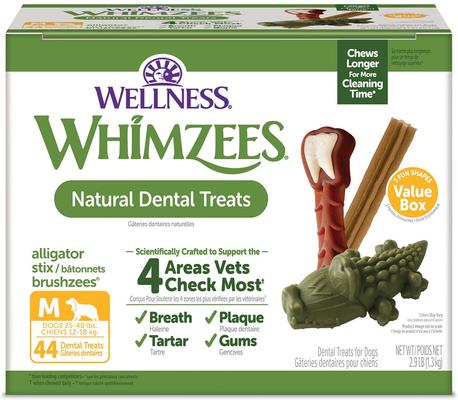 by Wellness Variety Box Dental Chews Natural Grain-Free Dental Dog Treats, Medium, 28 count