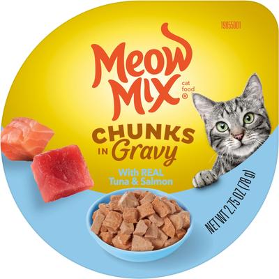 Chunks in Gravy Real Tuna & Salmon Wet Cat Food, 2.75-oz cup, case of 12