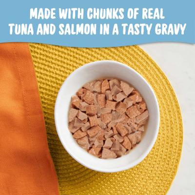 Chunks in Gravy Real Tuna & Salmon Wet Cat Food, 2.75-oz cup, case of 12
