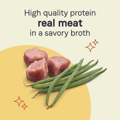 PURE Petite All Stages Small Breed Fricassee Style Dinner with Turkey & Green Beans Wet Dog Food Trays, 3.5-oz, case of 12