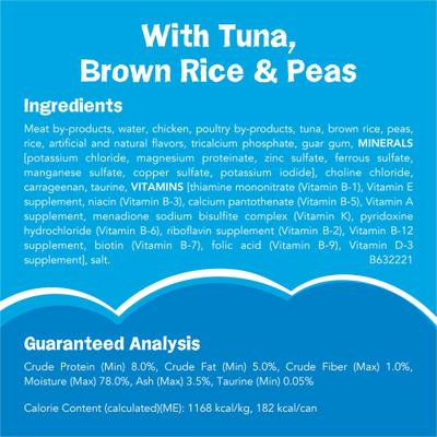 Ocean Favorites Tuna, Brown Rice & Peas Pate Wet Cat Food, 5.5-oz can, case of 24