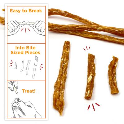 Golosinas para perros Bulldog Chicken Slims sin cereales, lata de 6 oz