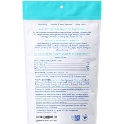 Native Pet, Yak Chews, Queso de Yak y Vaca para Masticación, Higiene Dental y Enriquecimiento, Perros, Small 5 / Medium 3 / Large 3 / X-Large 3 unidades