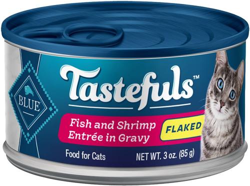 Tastefuls Fish & Shrimp Entrée in Gravy Flaked Wet Cat Food, 3-oz can, case of 24