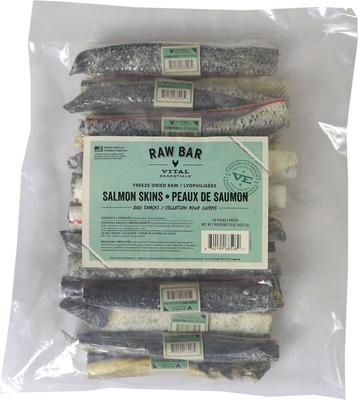 RAW BAR Raw Salmon Skins Freeze-Dried Dog Treats, 20 count