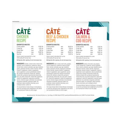 Cate Chicken, Beef & Salmon Variety Pack Grain-Free Pate Wet Cat Food, 2.8-oz box, case of 8