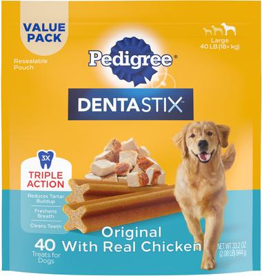Bundle: Variety Pack - Pedigree Dentastix Large Original Dog Treats, 40 count, Beef & Bacon Flavors