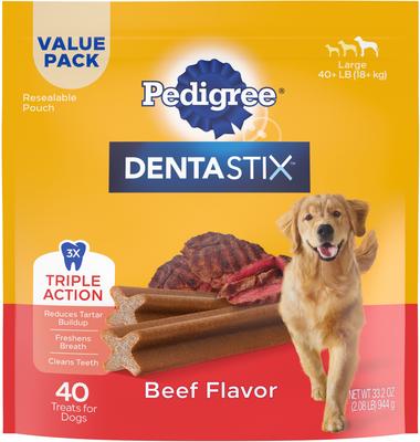 Bundle: Variety Pack - Pedigree Dentastix Large Original Dog Treats, 40 count, Beef & Bacon Flavors